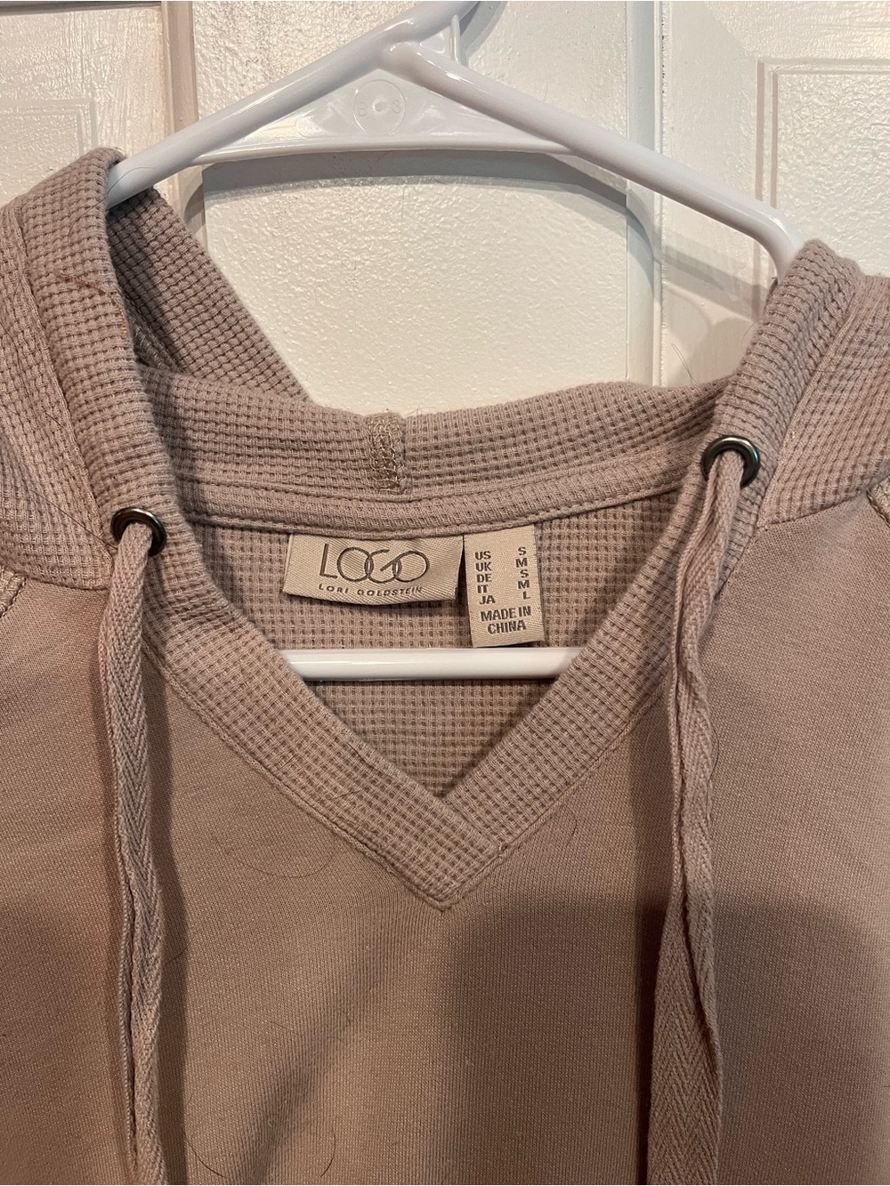LOGO by Lori Goldstein Dusty Rose Pullover Hoodie Sweater